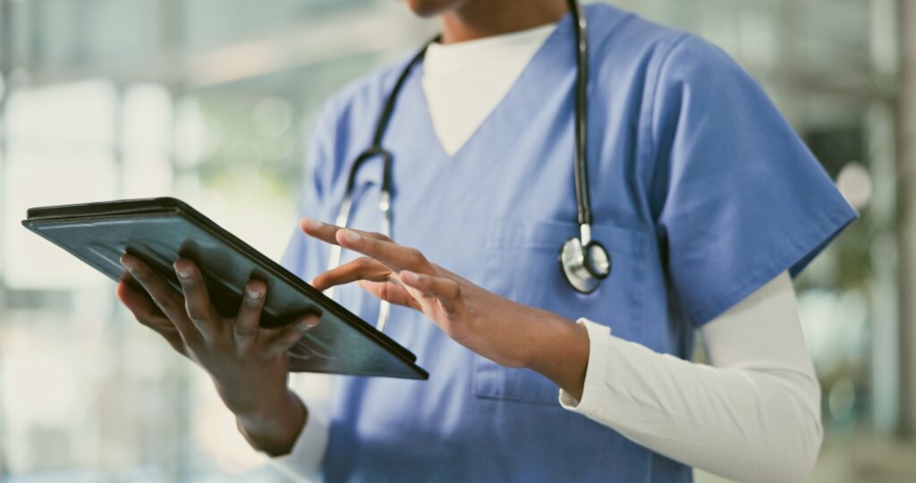 Tablet,,Doctor,Hands,And,Person,Typing,Online,Healthcare,Info,,Medical